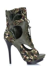 Wild Rose Military Dress Camouflage Ankle Bootie Trey23  