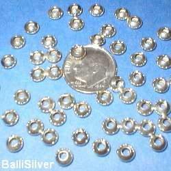 50 Sterling Silver 6mm SAUCER Rondelle Spacer BEADS Lot  