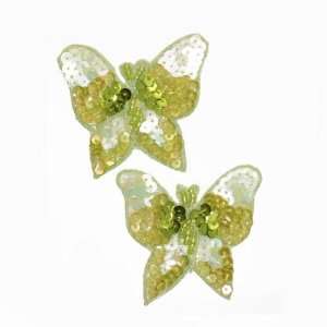  Butterfly Sequin Applique Pair Green By The Each Arts 