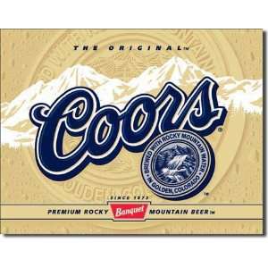  Tin Sign Coors Label by unknown. Size 12.50 X 16.00 Art 