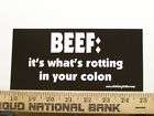 Beef Funny Vegan Vegetarian Bumper Sticker Decal crazy