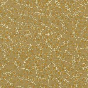  RJR6839 21 Cape Cod, Gold Leaves on Tan Fabric By RJR 