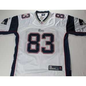 Wes Welker New England Patriots White Sewn Jersey   Size 