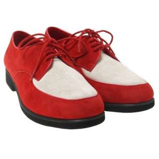 MENS GB RED & WHITE SUEDE DANCE LIGHT SHOES POPPIN SZ 9  
