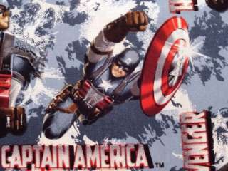 New Captain America Fabric Remnant 35 x 43 Cartoon Super Hero  