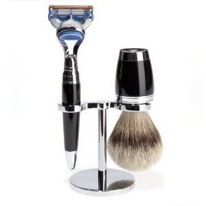  Stylo   Shaving Set, Silvertip Badger, High grade Resin 