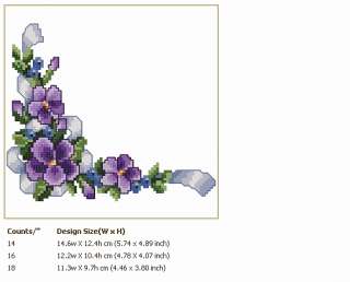 All About Violets Machine Embroidery Designs Set in Cross Stitch 5x7 