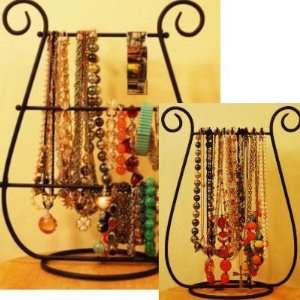 Set of 2 Necklace Bracelet Jewelry Holders Racks, Table Top Display 