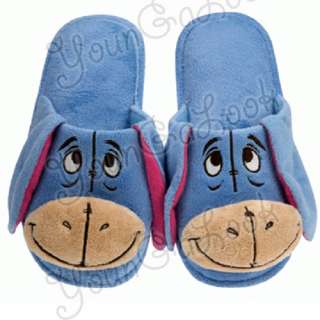 Disney Eeyore Plush Bedroom Slippers Adult Size 6.5  