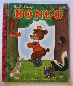 Walt Disneys Bongo Little Golden Book Mickey Mouse Club First Ed. A 