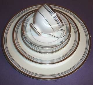 Wedgwood Lustreware Pacific Stripe 5 Pc. Place Set New  
