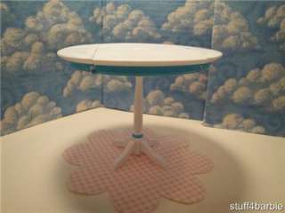   Doll House Kitchen Dining Room Furniture  White Round Drop  Leaf Table