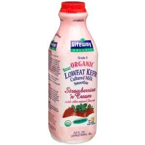 Lifeway, Kefir, Strawberries & Cream, Low Fat, Organic, 32 oz 