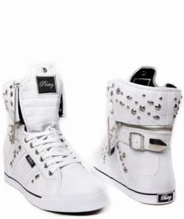  Sugar Rush Studs High Top White White with Silver Accents  