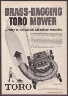 1960 Toro Whirlwind 19 Grass Bagging Lawnmower Ad  