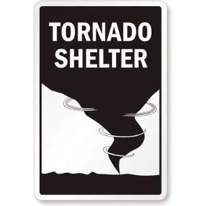  Tornado Shelter (with Graphic) Aluminum Sign, 18 x 12 