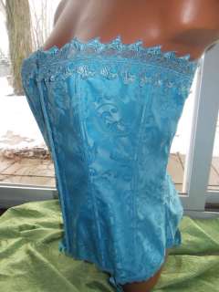 Fredericks of Hollywood BLUE STRAPLESS Corset Bustier Size 40 B C D L 