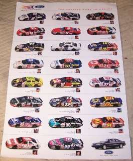 1996 Ford Thunderbird Nascar Poster, 23 Drivers NEW  