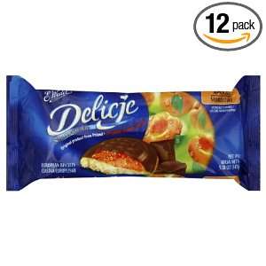 Wedel Delicje European Biscuits with Apricot, 5.18 Ounce (Pack of 12 