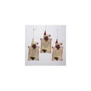 Pack of 6 Tuscan Winery Scroll with Verse, Grapes & Wine Christm 