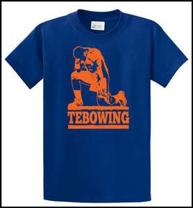 TEBOWING   Denver Football   Tim Tebow   Broncos fan   Royal Blue T 