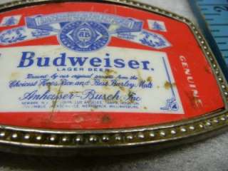 Budweiser bottle Label Look on Silver Tone Used Belt Buckle nice retro 