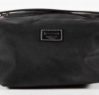   Black Nylon Canvas Zippered Small Cosmetic Pouch Bag Style 8668  