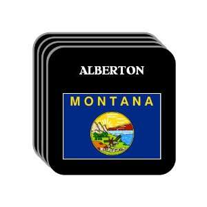 US State Flag   ALBERTON, Montana (MT) Set of 4 Mini Mousepad Coasters
