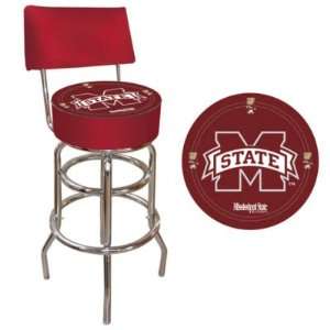  Mississippi State University Padded Bar Stool with Back 