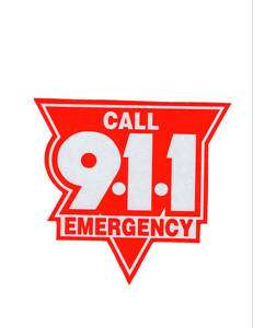 EMERGENCY DIAL 911 HIGHLY REFLECTIVE VEHICLE DECAL 14  