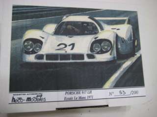 Heco Modeles Porsche 917LH Essais Lemans 1971 143 NIB  