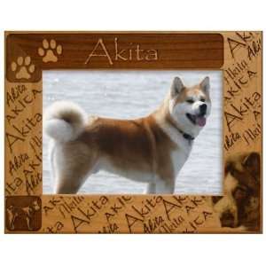  Akita 5 X 7 Engraved Alderwood Picture Frame #0243