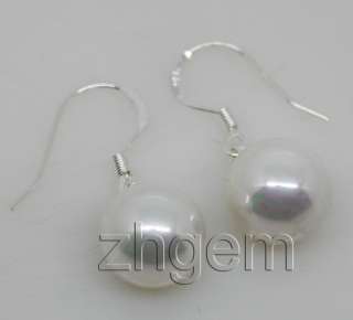 1pair 10mm white shell mother of pearl earring hook  