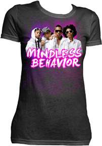 MINDLESS BEHAVIOR ABSTRACT POP MUSIC JUNIOR GIRLS TV T SHIRT XL  