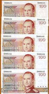 LOT, Luxembourg 5 x 100 Francs, (1986 1993) P 58b UNC  
