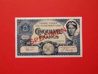 REPLICA Luxembourg 50 Francs 1932 Specimen  