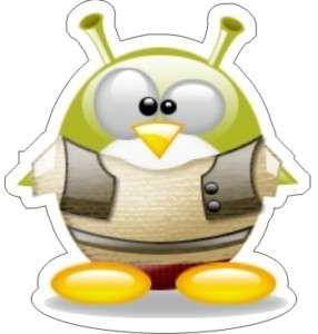 Tux   Linux Penguin Shrek Sticker   3.75 x 3.5  