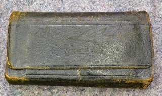 antique Civil War Era leather wallet billfold documents  