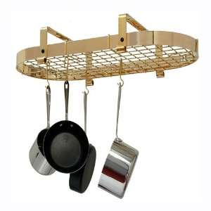  Low Ceiling Brass Oval Pot Rack by Enclume