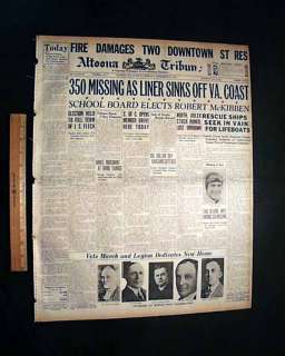 Ocean Liner SS VESTRIS SINKS Rescues off VA coast 1928 Old Newspaper 