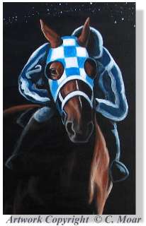 Secretariat Race Horse Thoroughbred Jockey Track Original Art Painting 