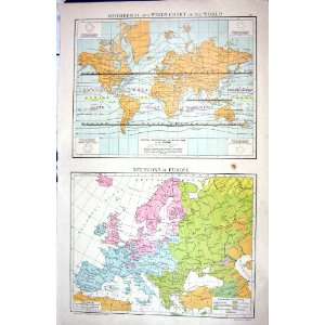   Map Isothermal Wind Charts World Religions Europe