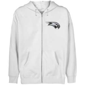 Wagner College Seahawks Youth White Logo Applique Full Zip Hoody