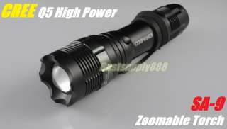CREE High Power 7W Q5 LED CITIPOWER Flashlight Zoom Adjustable Torch 
