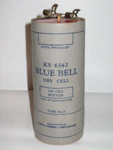 Western Electric Wall Telephone Battery Blue Bell Dry Cell Type No.6 