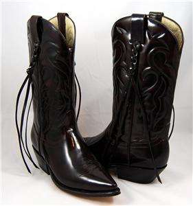 WOMENS WESTERN COWBOY BOOTS DRK BROWN LEATHER 8.5 C NEW  
