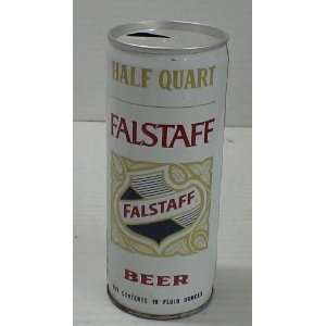    Falstaff Half Quart Flat Top Beer Antique Can 