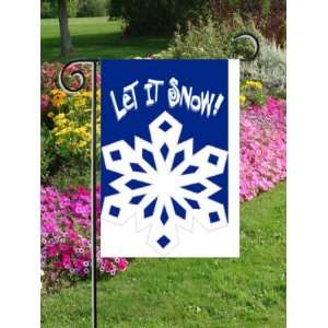 Let It Snow  Snowflake   Applique Style Garden Size 12 Inch X 18 Inch 