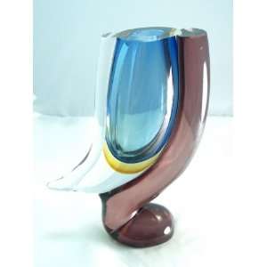 Murnao Glass   Artistic Selection   Amber Rainbow Huge Vase Sculpture