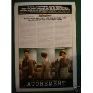  Atonement Rolling Stones Reveiw Movie Poster
